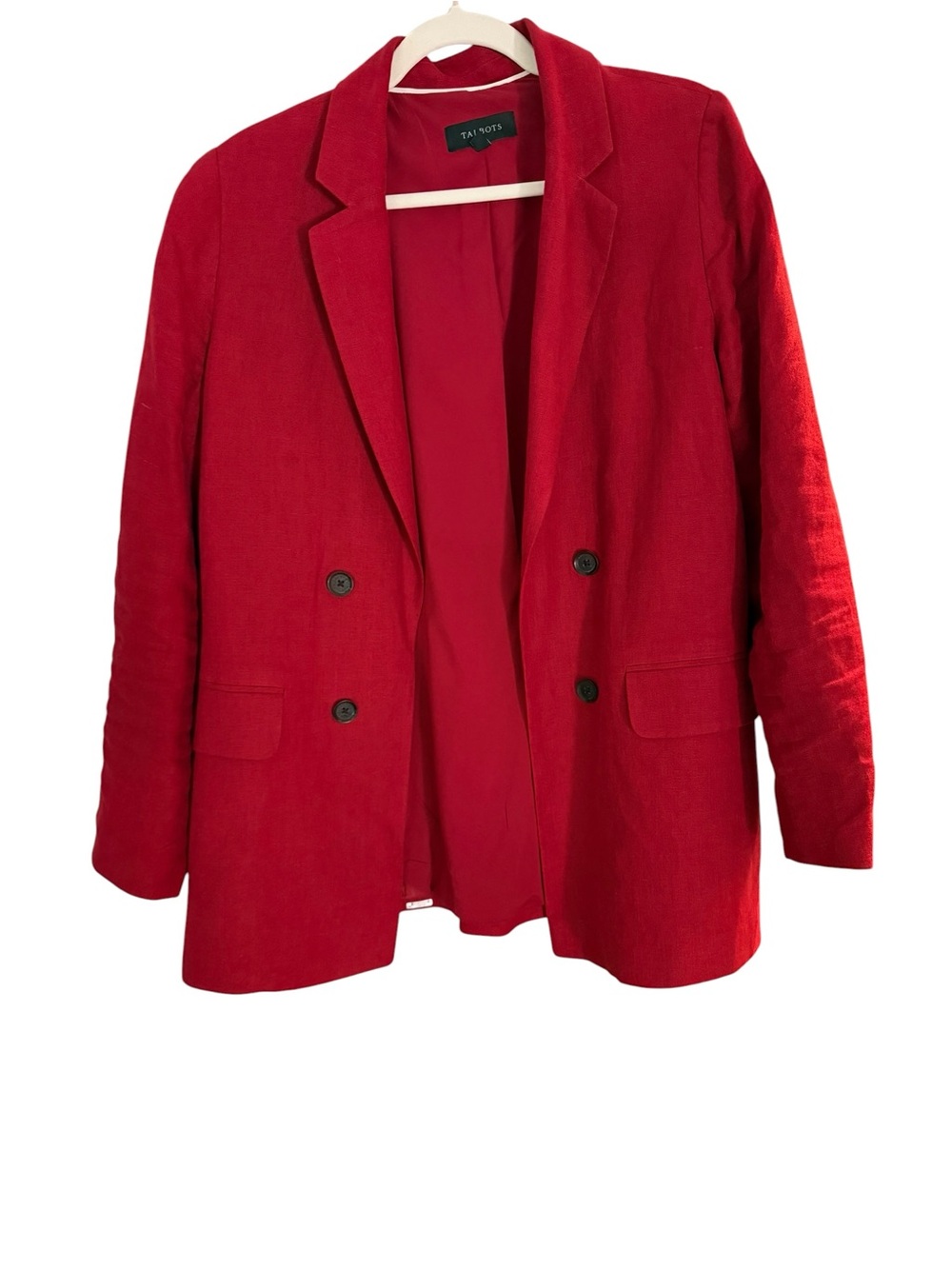 Talbots Red Linen Blazer Size 14 Dark Academia Holiday Business Casual It Girl